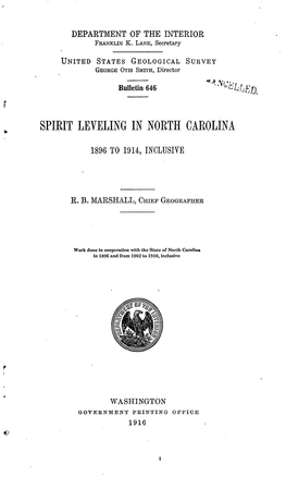 Spirit Leveling in North Carolina