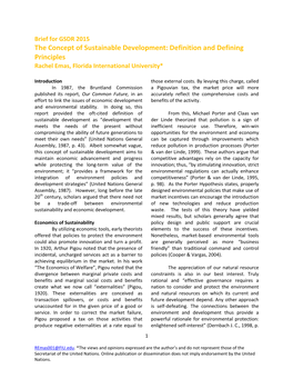 The Concept of Sustainable Development: Definition and Defining Principles Rachel Emas, Florida International University*