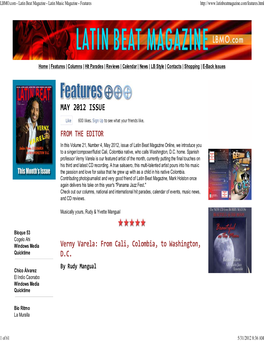 LBMO.Com - Latin Beat Magazine - Latin Music Magazine - Features