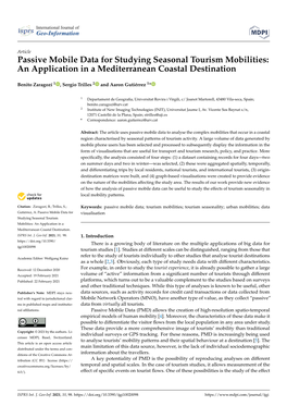 Passive Mobile Data for Studying Seasonal Tourism Mobilities: an Application in a Mediterranean Coastal Destination