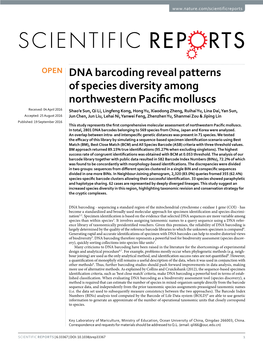DNA Barcoding Reveal Patterns of Species Diversity Among