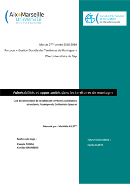 Vulnérabilités Et Opportunités Dans Les Territoires De Montagne