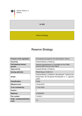 Reserve Strategy