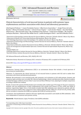 Clinical Characteristics of Oral Mucosal Lesions in Patients with Systemic Lupus Erythematosus and Their Association with Clinical and Laboratory Parameters