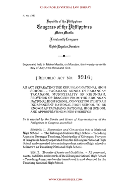 Republic Act No. 9916