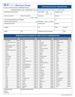 Histopathology Requisition