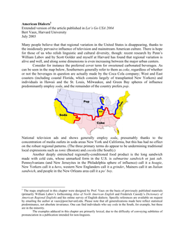 American Dialects Extended Version of the Article Published in Let's Go