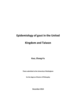 Epidemiology of Gout in the United Kingdom and Taiwan