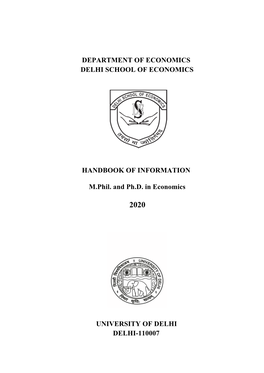 Mphil-Phd Handbook of Information 2020