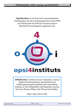 Opsi4institutes Wiki (Auszug Vom 02.09.2016) Opsi4instituts Versteht