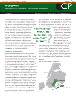 PUSHED out the Hidden Costs of Gentrification: Displacement and Homelessness