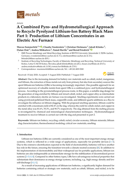 A Combined Pyro- and Hydrometallurgical