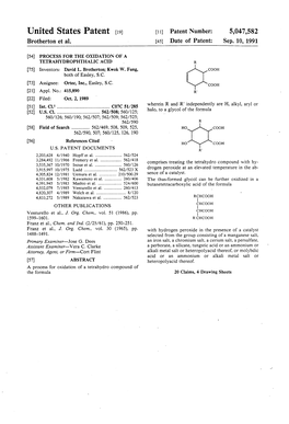 United States Patent (19) 11) Patent Number: 5,047,582 Brotherton Et Al