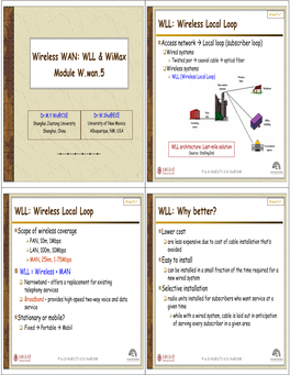 Wireless WAN: WLL & Wimax Module W.Wan.5 WLL: Wireless Local Loop