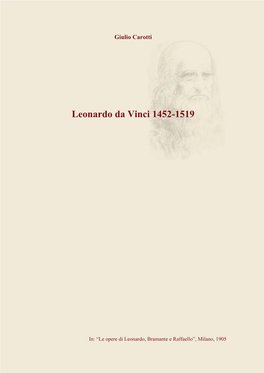 Leonardo Da Vinci 1452-1519