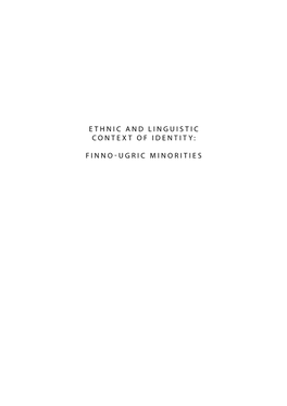 Ethnic and Linguistic Context of Identity: Finno-Ugric Minorities
