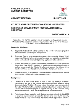 Cabinet 15 July 2021 Atlantic Wharf PDF 206 KB