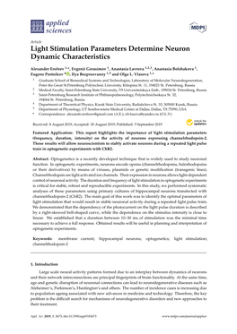 Light Stimulation Parameters Determine Neuron Dynamic Characteristics