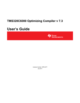 TMS320C6000 Optimizing Compiler V 7.3 User's Guide