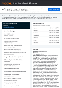 5 Bus Time Schedule & Line Route