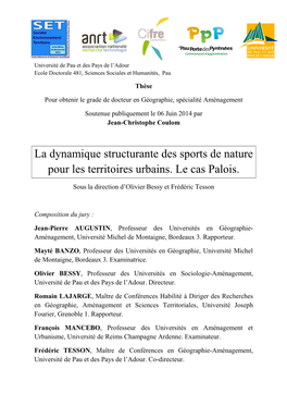 La Dynamique Structurante Des Sports De Nature Pour Les Territoires Urbains