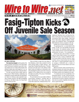 SALE HEADLINES Published by Florida Equine Publications Inc