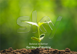 Believe in Better Our Ways of Working 1 | Our Ways of Working | Doing the Right Thing