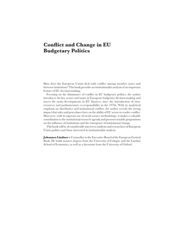 Conflict and Change in EU Budgetary Politics