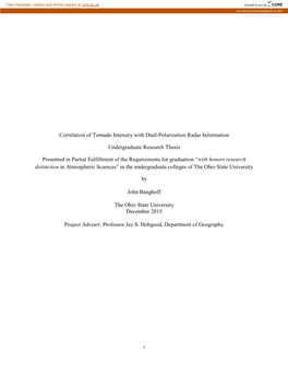 Correlation of Tornado Intensity with Dual-Polarization Radar Information