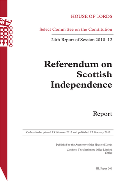 Referendum on Scottish Independence