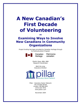 A New Canadian's First Decade of Volunteering