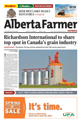 Richardson International to Share Top Spot in Canada's Grain Industry