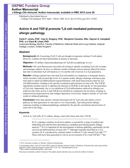 UKPMC Funders Group Author Manuscript J Allergy Clin Immunol