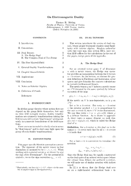 On Electromagnetic Duality