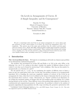 On Levels in Arrangements of Curves, II: a Simple Inequality and Its Consequences