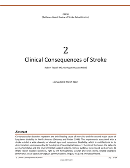 Clinical Consequences of Stroke