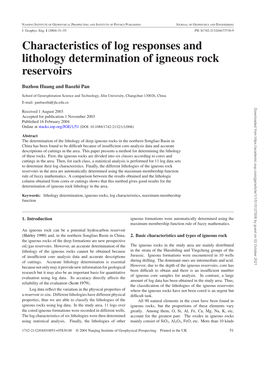 Characteristics of Log Responses and Lithology Determination of Igneous Rock Reservoirs