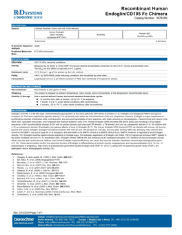 Recombinant Human Endoglin/CD105 Fc Chimera