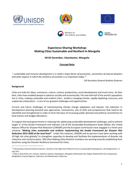 Making Cities Sustainable and Resilient in Mongolia