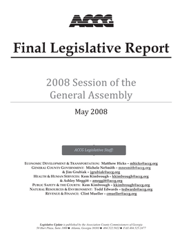 Final Legislative Report
