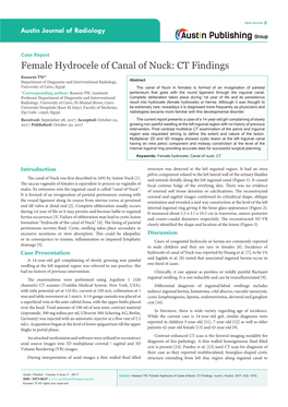 Female Hydrocele of Canal of Nuck: CT Findings