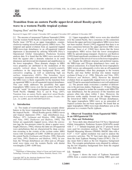 Transition from an Eastern Pacific Upper-Level Mixed Rossby-Gravity