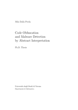 Code Obfuscation and Malware Detection by Abstract Interpretation