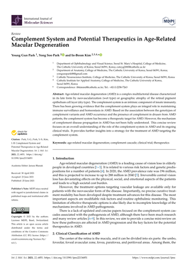 Complement System and Potential Therapeutics in Age-Related Macular Degeneration