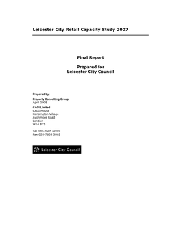 Leicester Retail Planning Study 2007 Final Report