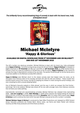 Michael Mcintyre ‘Happy & Glorious’