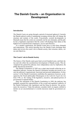 The Danish Courts – an Organisation in Development