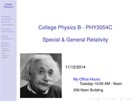 General Relativity General Relativity Relativistic Momentum Mass Equivalence Principle