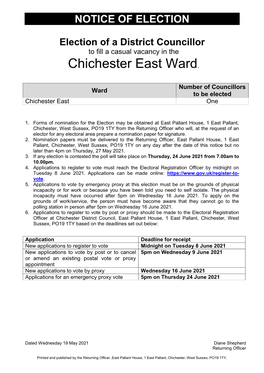 Chichester East Ward