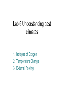 Lab 6 Understanding Past Climates